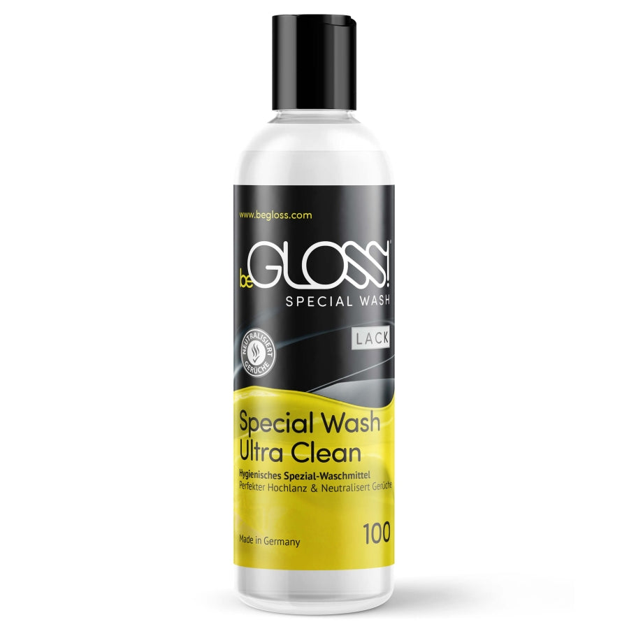 flasche begloss! reinigungsmittel und waschmittel für pvc kleidung und pvc fetisch klamotten in 250ml und 100ml flaschen erhältlich bei sk8erboy gay zum reinigen und pflegen von pvc kleidungsstücken
