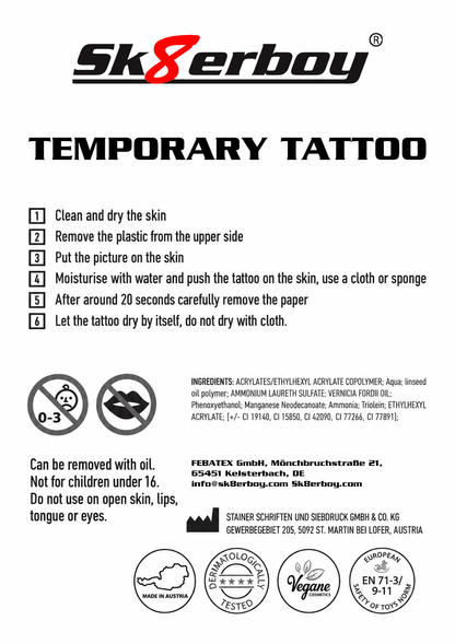 Tatouage temporaire Sk8erboy®