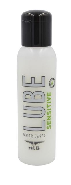 Mister B Sensitive LUBE 250ml gleitgel flasche von vorne fuer gay sex und abenteuer auf wasserbasis bei sk8erboy im shop erhaeltlich