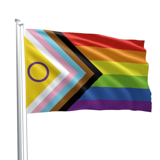 Intersex Progress Pride Community Fahne als erweiterung der bekannten regenbogenflagge bei sk8erboy