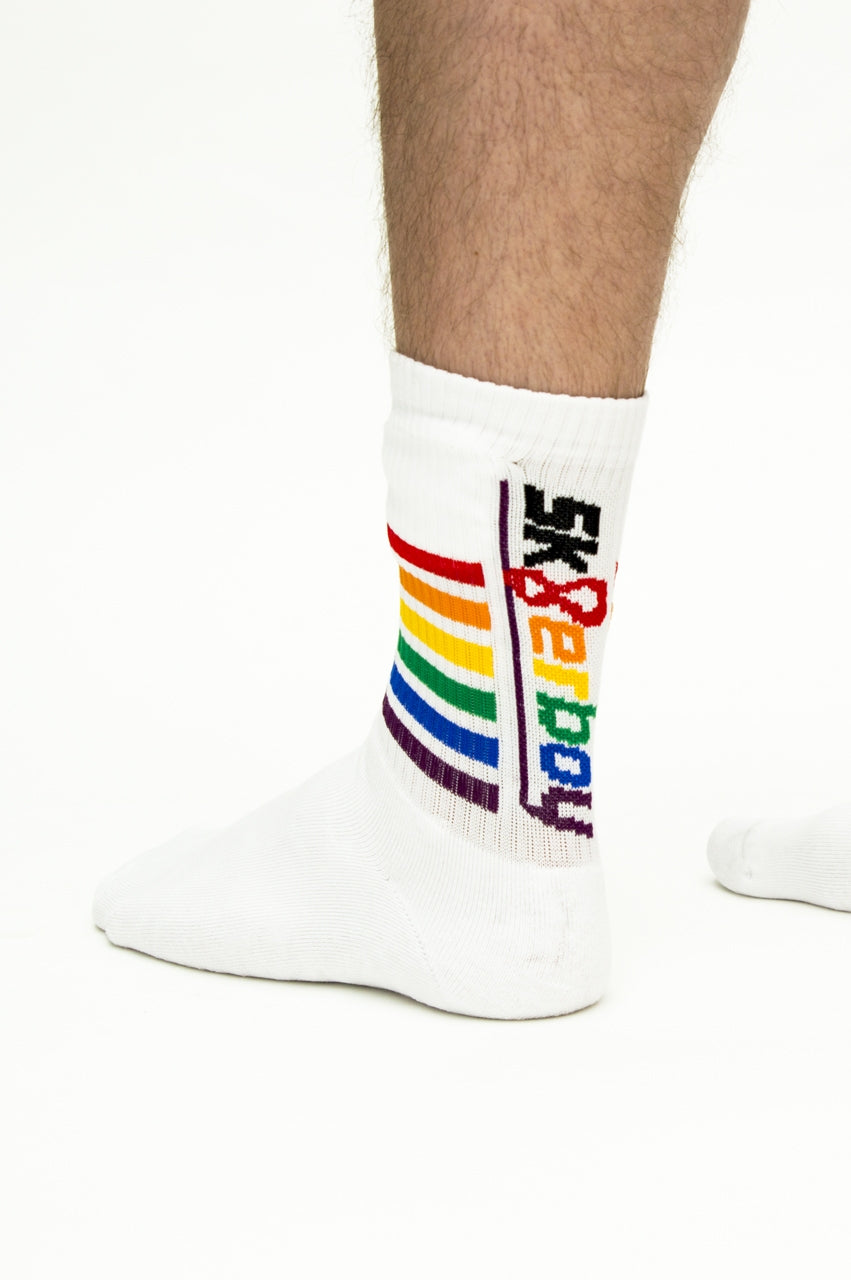 sk8erboy pride socken rainbow flag lgbtq+ socken in detailansicht